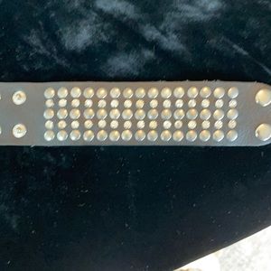 Black Bling Leather-like Cuff Bracelet